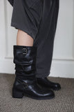 Daily shirring middle boots