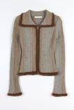Like two-tone zip-up knit