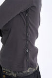 Side button slit long sleeve