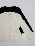 Twill Glass V-Neck Jacket