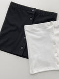 Button Ribbed Tube Top