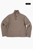 Merino button half-neck knit