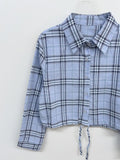 Check Seersucker Crop Shirt