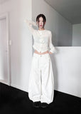 SOLID COTTON CURVED PANTS