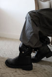 Wide button cargo pants