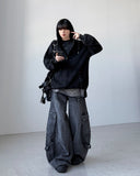Stud Washing Hood Zip-Up