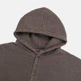Brushed Henley Neck Pigment Hoodie