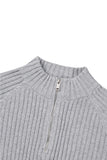 Rib semi-zip-up muscle fit knit