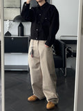 Cotton stitch wide work pants