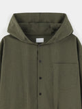 Micro check hood shirt
