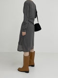[Long sleeve ver.] Ribbed unbalance wrap one piece