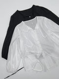 [Long Sleeve Ver.] Cheek strap long blouse