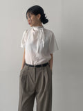 Carmen tie short sleeve blouse