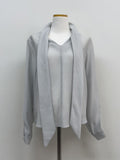 Pastel Tie See-Through Blouse