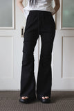 Pintuck bootcut slim pants