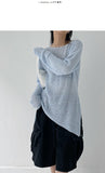 Crople Boat Neck Loose Fit Long Knit