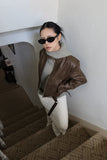 Kadi No Collar Leather Jacket