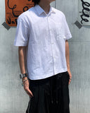 Crop Pocket Ring Short Sleeve Shirt