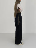 Turtleneck wool slit vest