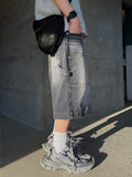 Double-Pocket Carpenter Bermuda Denim