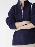 Roden half-zip-up string knit