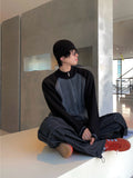 Non-mix Raglan Varsity Knit Zip-up
