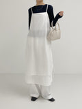 Shine bustier layered long one piece