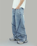 Unbalanced Balloon Denim Pants