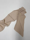 [Muffler set] Pleats U-neck Long Sleeve T-shirt