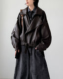 Villain Trench Leather Jacket