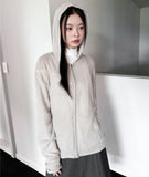 SOFT KNIT HOOD ZIP-UP