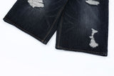 Damage Crop Bermuda Denim