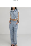 [unisex] Risk Vintage Wide Denim Pants