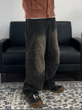 Paneled Incision Washed Denim