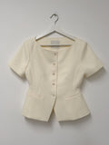 Twill Glass Boat Neck Jacket