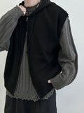 Lea hood zip-up knit vest