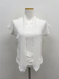 Pleated Tie-neck Short Sleeve T-shirt