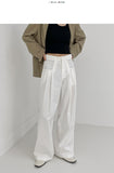 Ariel Cotton Pin-Tuck Wide Pants