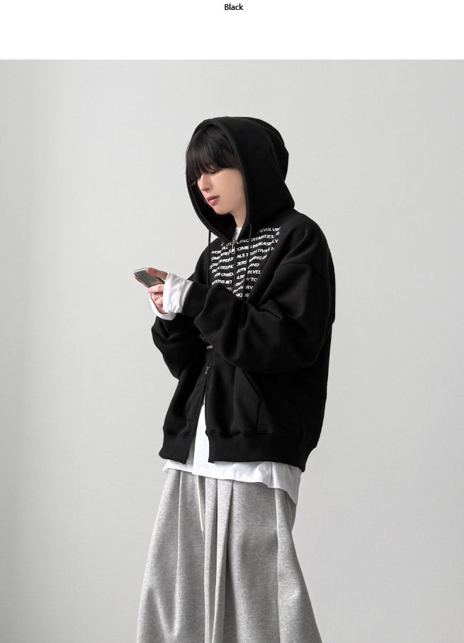 【YOURNUS】Wichi Lettering Hood Zip-Up YOURNUS (ユアノス) - ワイチレタリングフードジップアップ