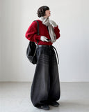 Label Snap Balloon Denim Pants