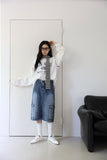 Work Cargo Denim Skirt
