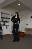 grunge damage black jeans