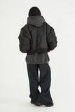 Incision snap cover wide denim pants