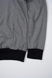 City stripe unbalance hood zip-up