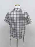 Tartan Check Shirring Short Sleeve Shirt