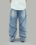 Unbalanced Balloon Denim Pants