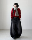 Label Snap Balloon Denim Pants