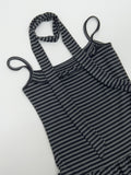 [Tie SET] Stripe frill sleeveless