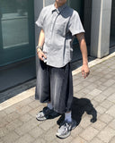 Side Cut Bermuda Banding Denim