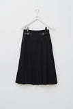 (W) Belted Pleats Skirt